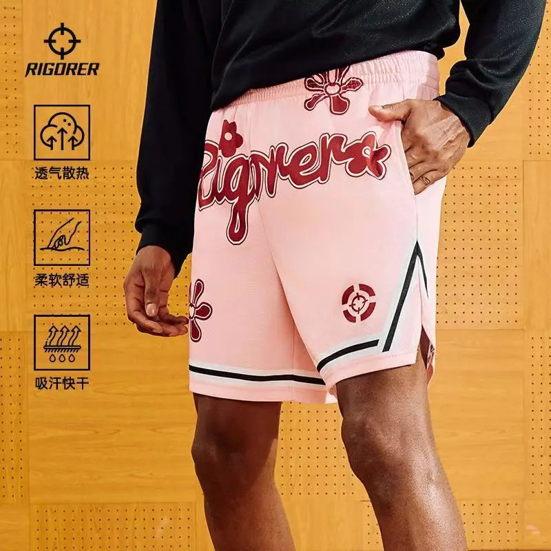 RIGORER 2025 New Loose Basketball Shorts Digital Print Knitted Pants Thin Pants Sports Pants Beach Shorts Jogging Sweatpants