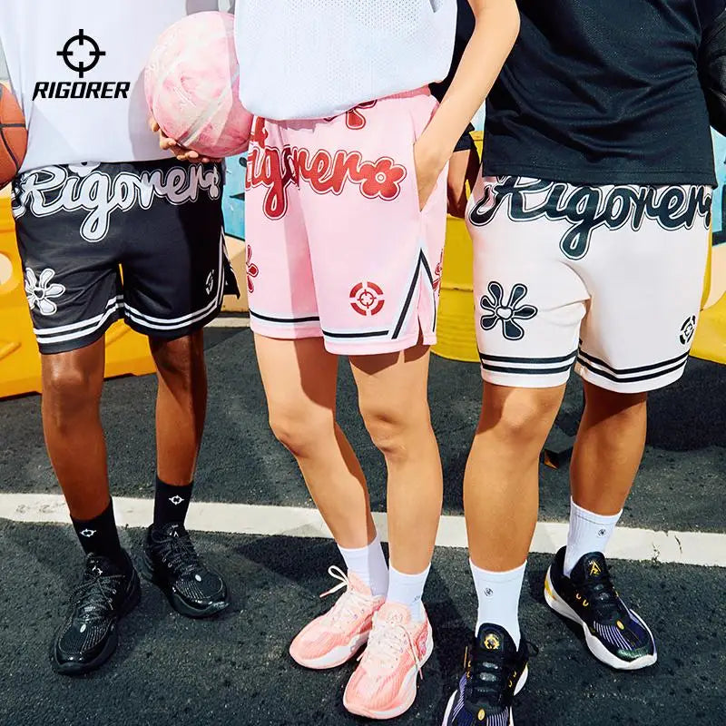 RIGORER 2025 New Loose Basketball Shorts Digital Print Knitted Pants Thin Pants Sports Pants Beach Shorts Jogging Sweatpants