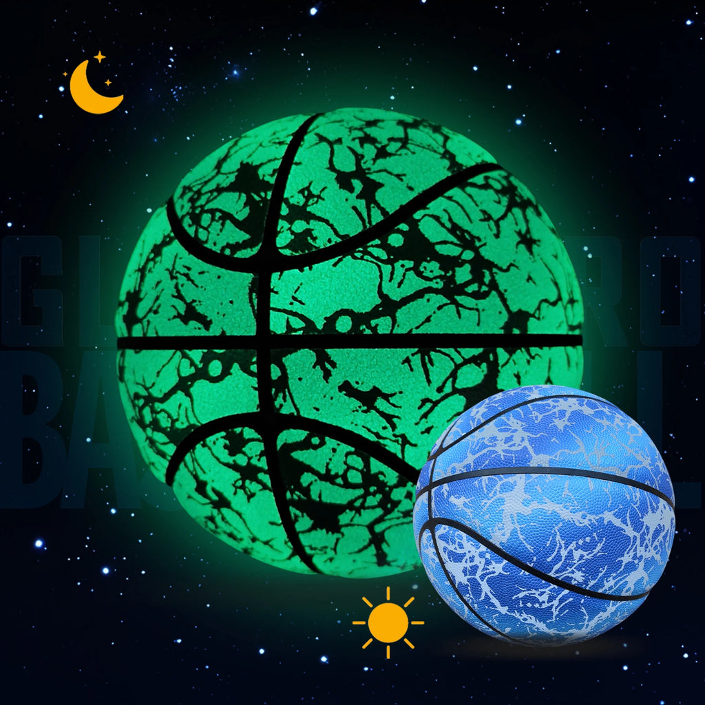 Glow Reflective Basketball Adult&Children Youth Wear-resistant Luminous Basketball Size 7/6/5 Pu Soft Leather Game Training Ball